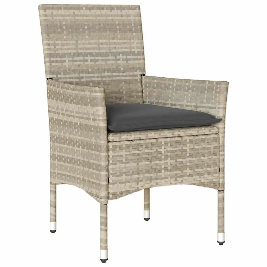 Ensemble de salle à manger pour jardin 5 pcs Gris clair - 6
