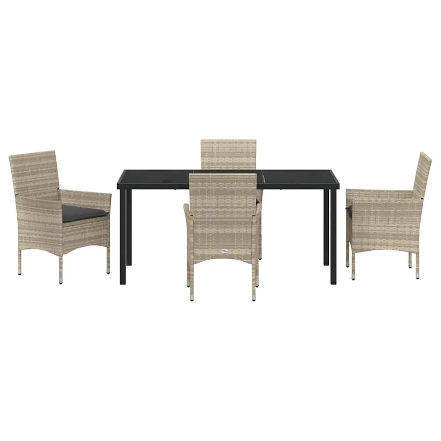 Ensemble de salle à manger pour jardin 5 pcs Gris clair - 7