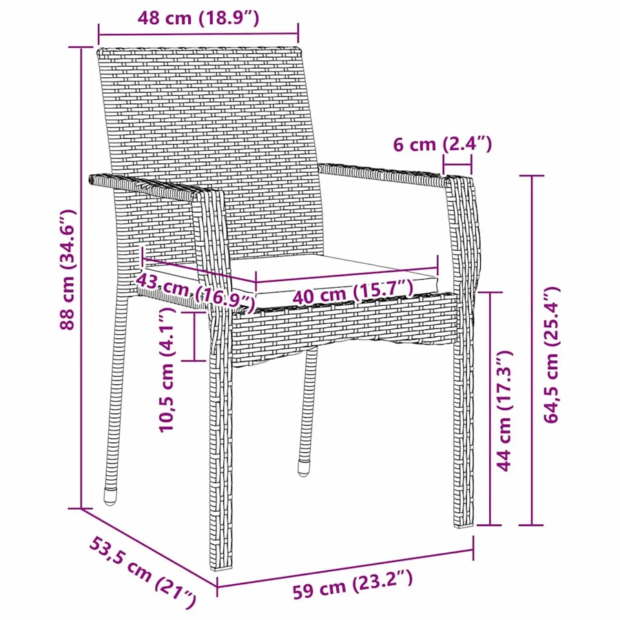 Ensemble de salle à manger pour jardin 5 pcs Gris polyrotin - 8