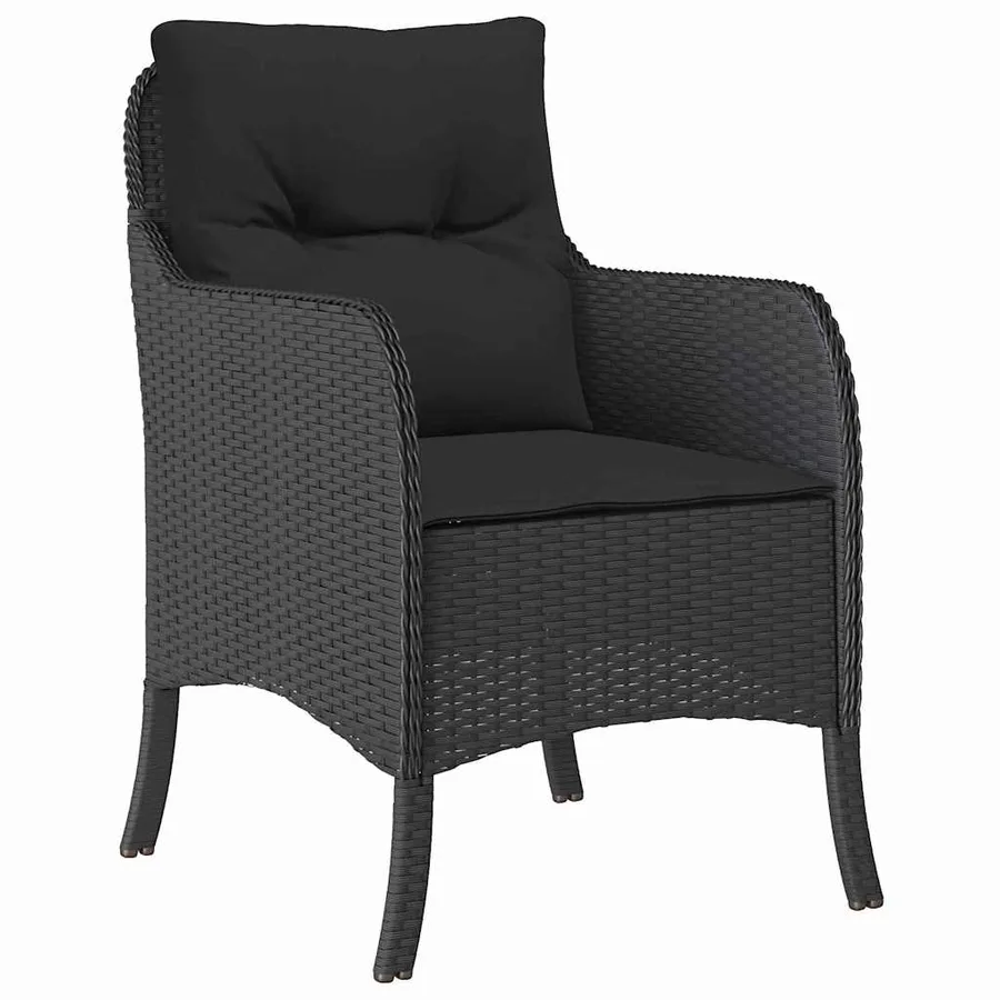 Ensemble de salle à manger pour jardin 7 pcs Noir polyrotin - 6