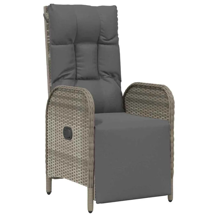 Ensemble de salle à manger pour jardin 7 pcs Gris polyrotin - 5
