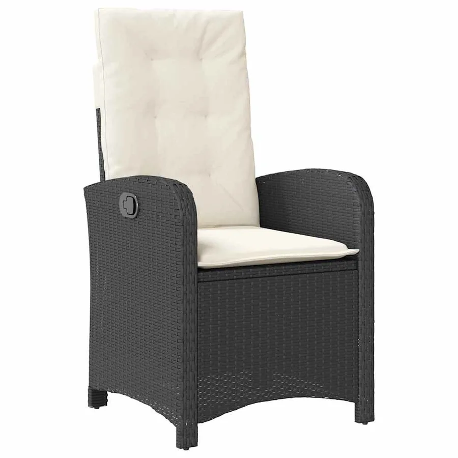 Ensemble de salle à manger pour jardin 5 pcs Noir polyrotin - 6