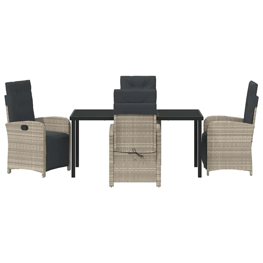 Ensemble de salle à manger pour jardin 5 pcs Gris clair - 7