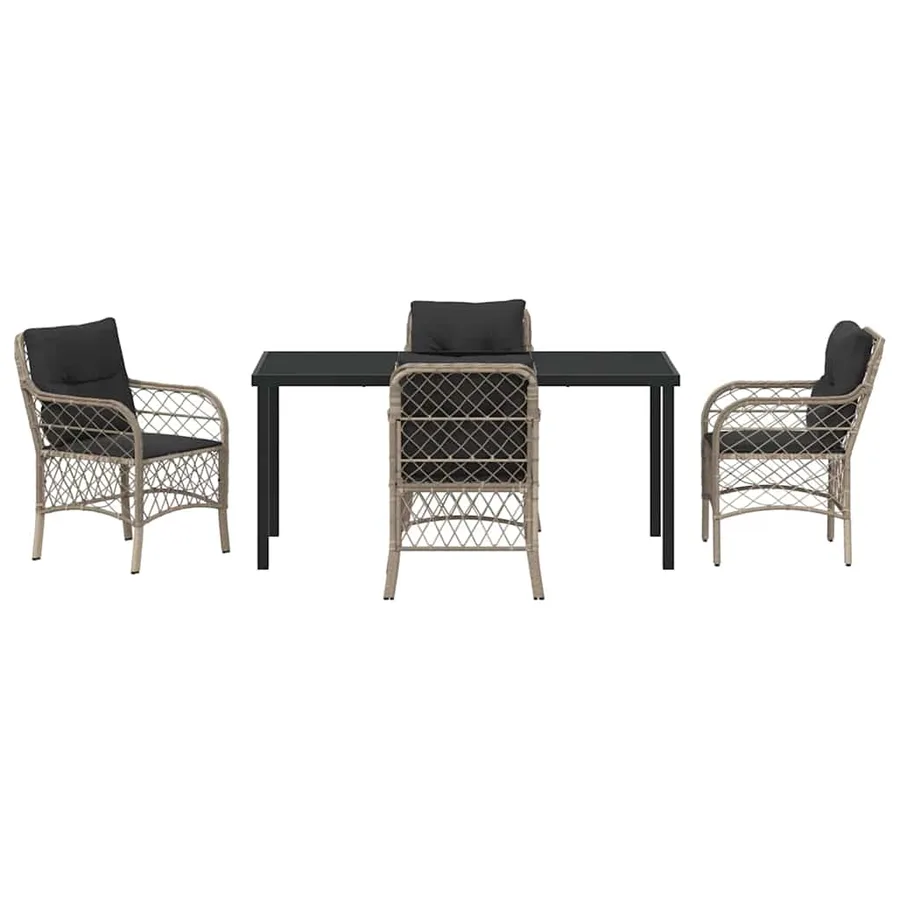 Ensemble de salle à manger pour jardin 5 pcs Gris clair - 7