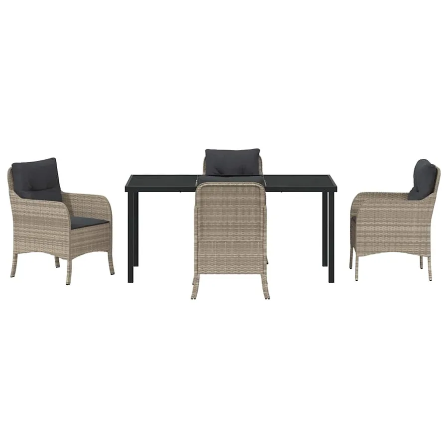 Ensemble de salle à manger pour jardin 5 pcs Gris clair - 7
