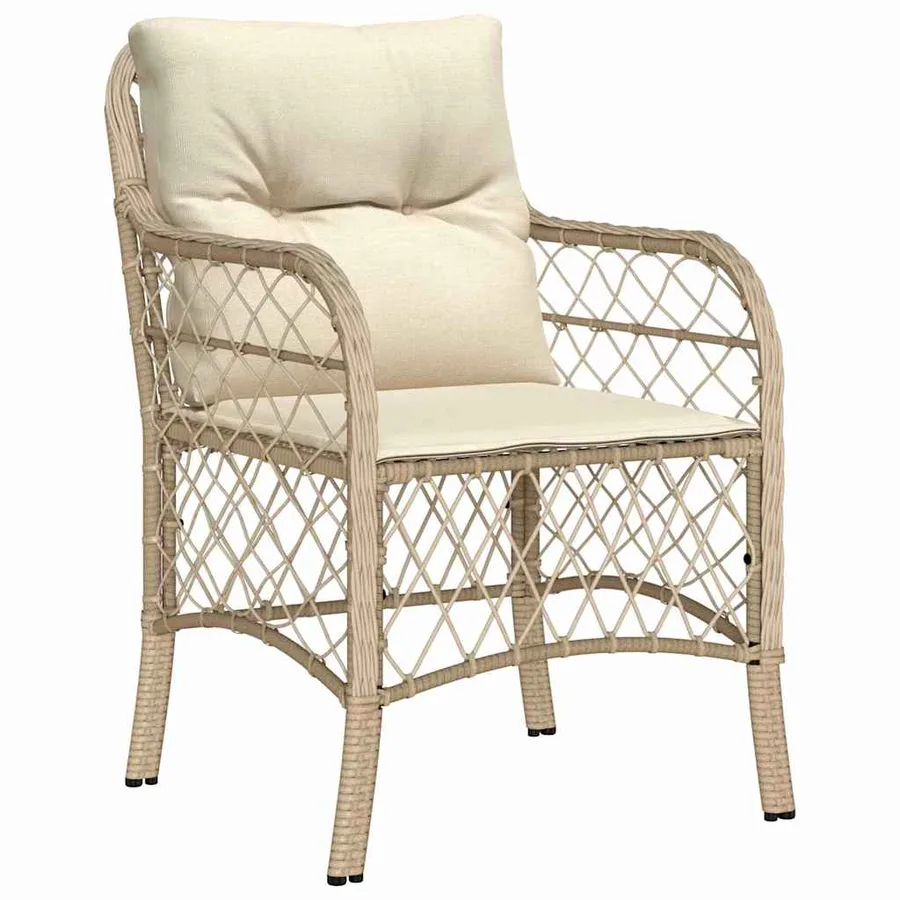 Ensemble de salle à manger pour jardin 5 pcs Beige polyrotin - 6