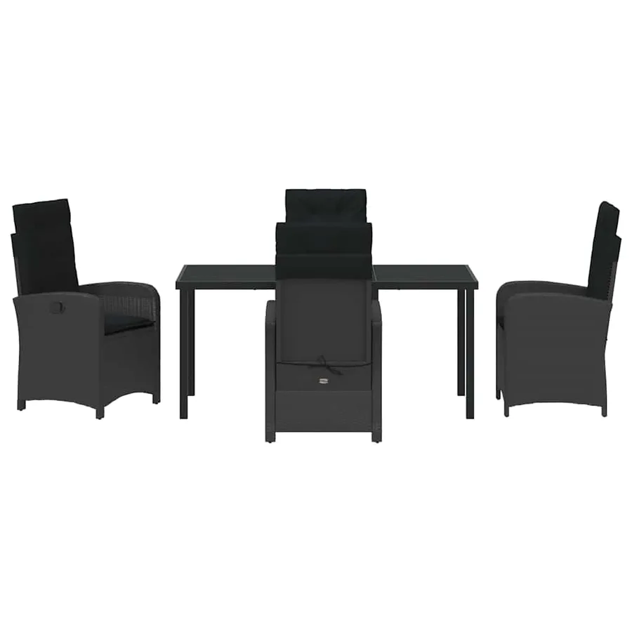 Ensemble de salle à manger pour jardin 5 pcs Noir polyrotin - 7