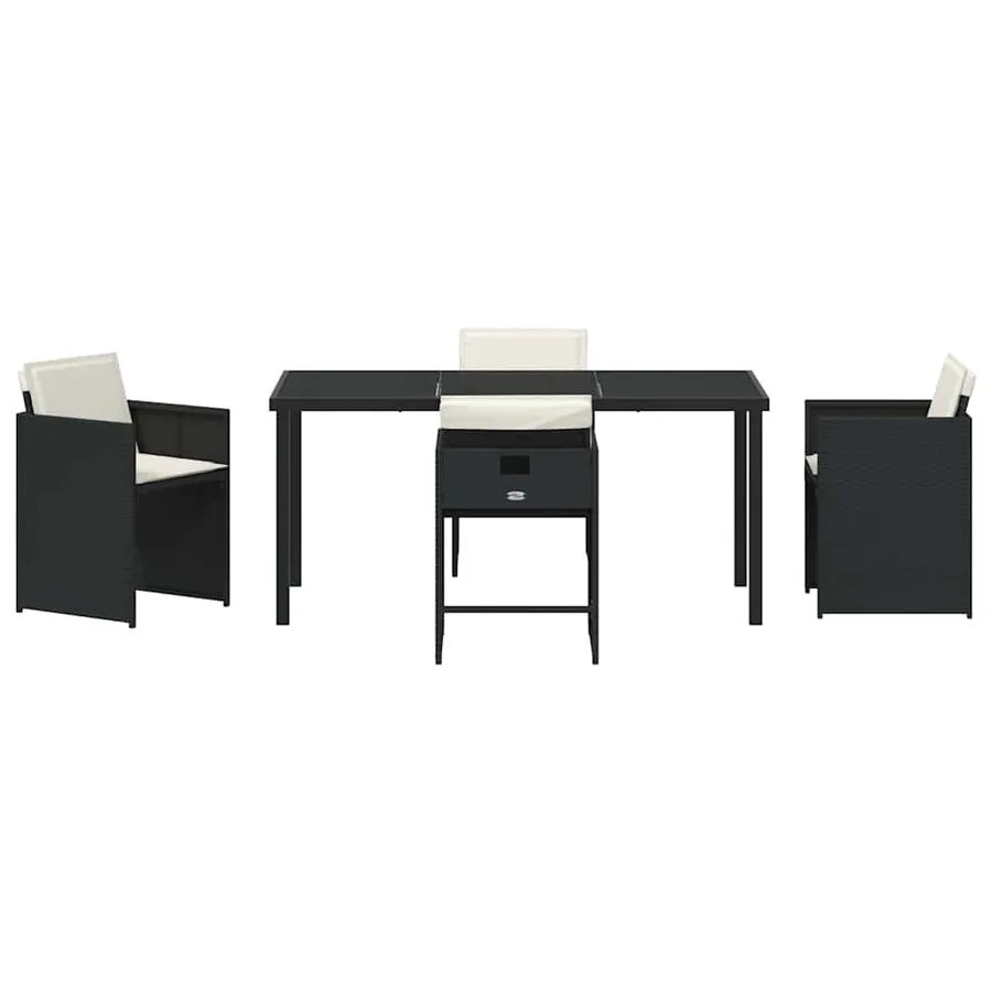 Ensemble de salle à manger pour jardin 5 pcs Noir polyrotin - 7