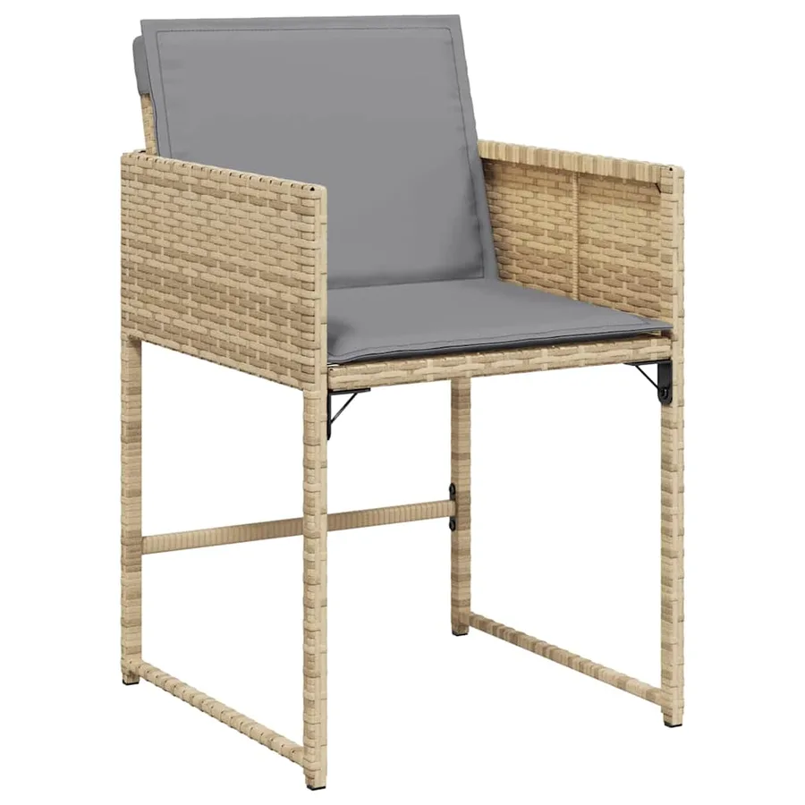 Ensemble de salle à manger pour jardin 5 pcs Beige polyrotin - 6