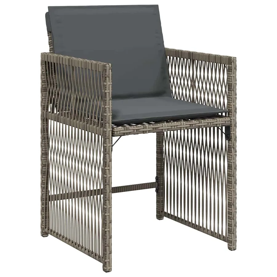 Ensemble de salle à manger pour jardin 5 pcs Gris polyrotin - 6
