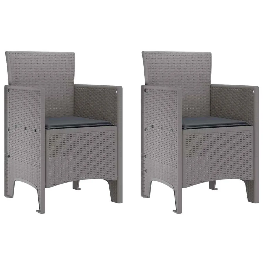 Chaise de jardin 2 pcs Gris clair 53 x 49 x 85 cm Polypropylène - 2