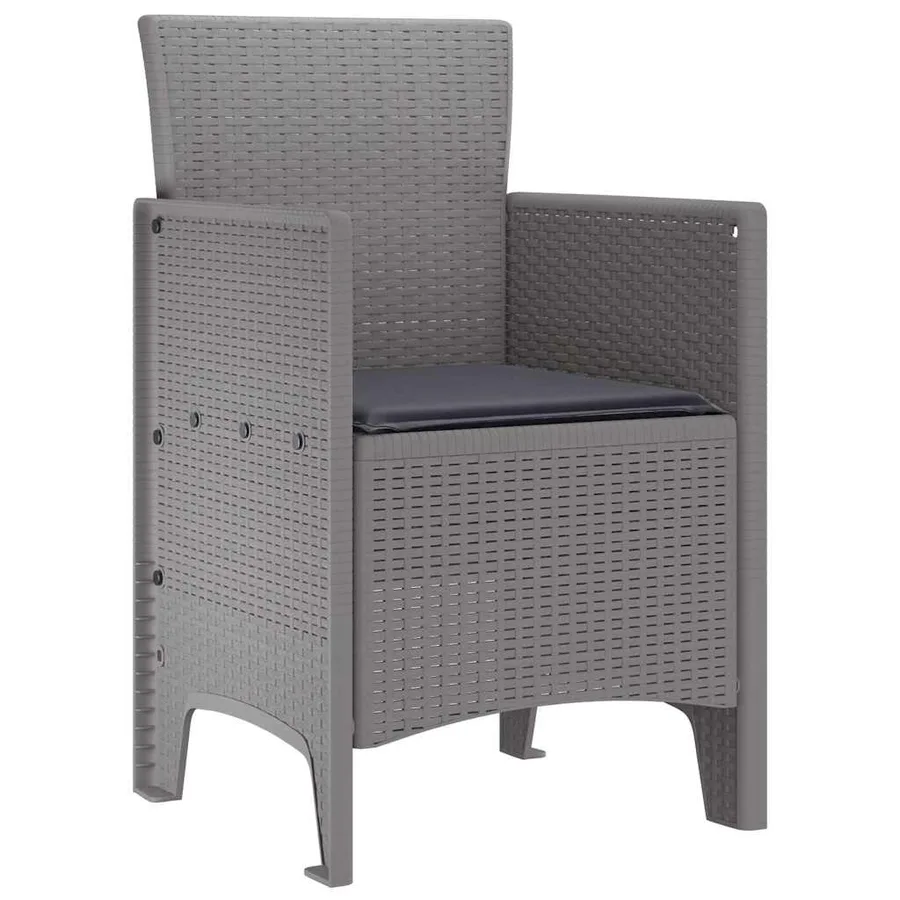 Chaise de jardin 2 pcs Gris clair 53 x 49 x 85 cm Polypropylène - 4