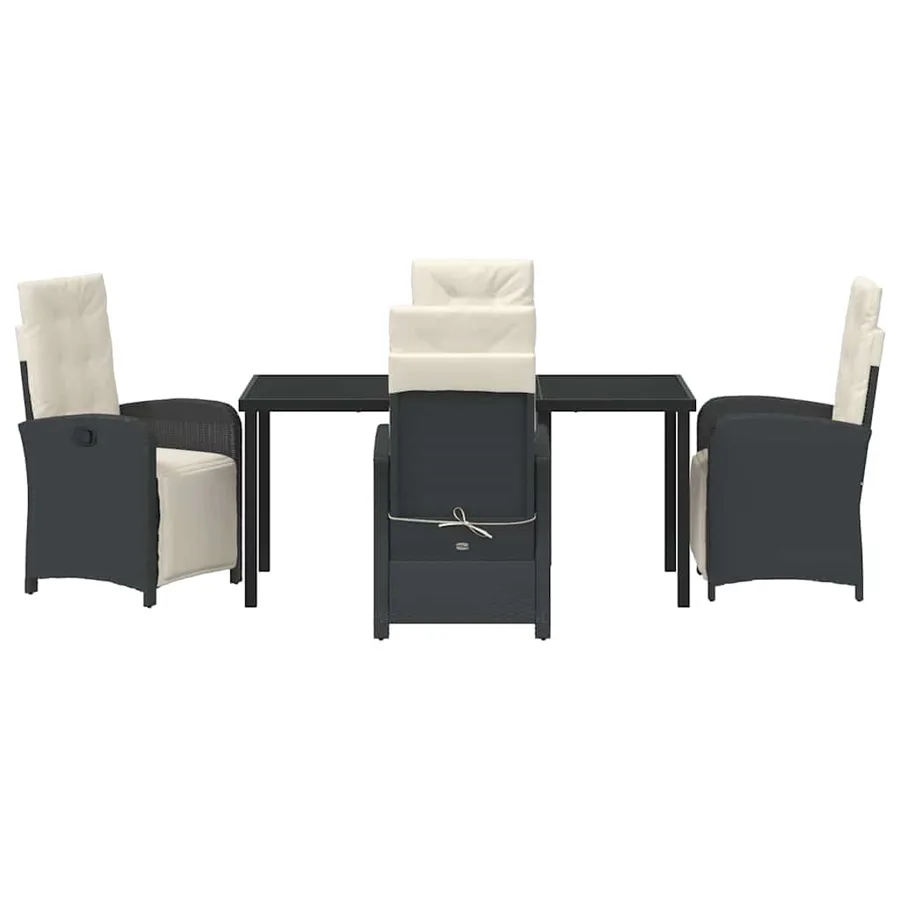 Ensemble de salle à manger pour jardin 5 pcs Noir polyrotin - 7