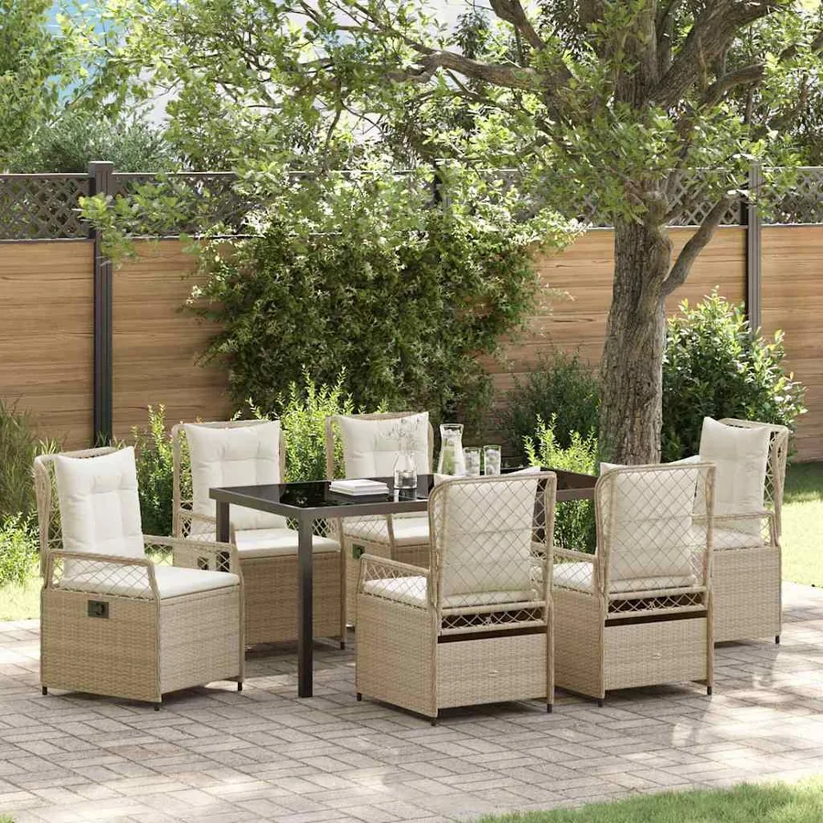 Ensemble de salle à manger pour jardin 7 pcs