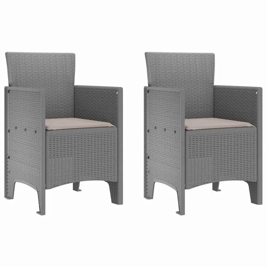 Chaise de jardin 2 pcs Gris clair 53 x 49 x 85 cm Polypropylène - 2