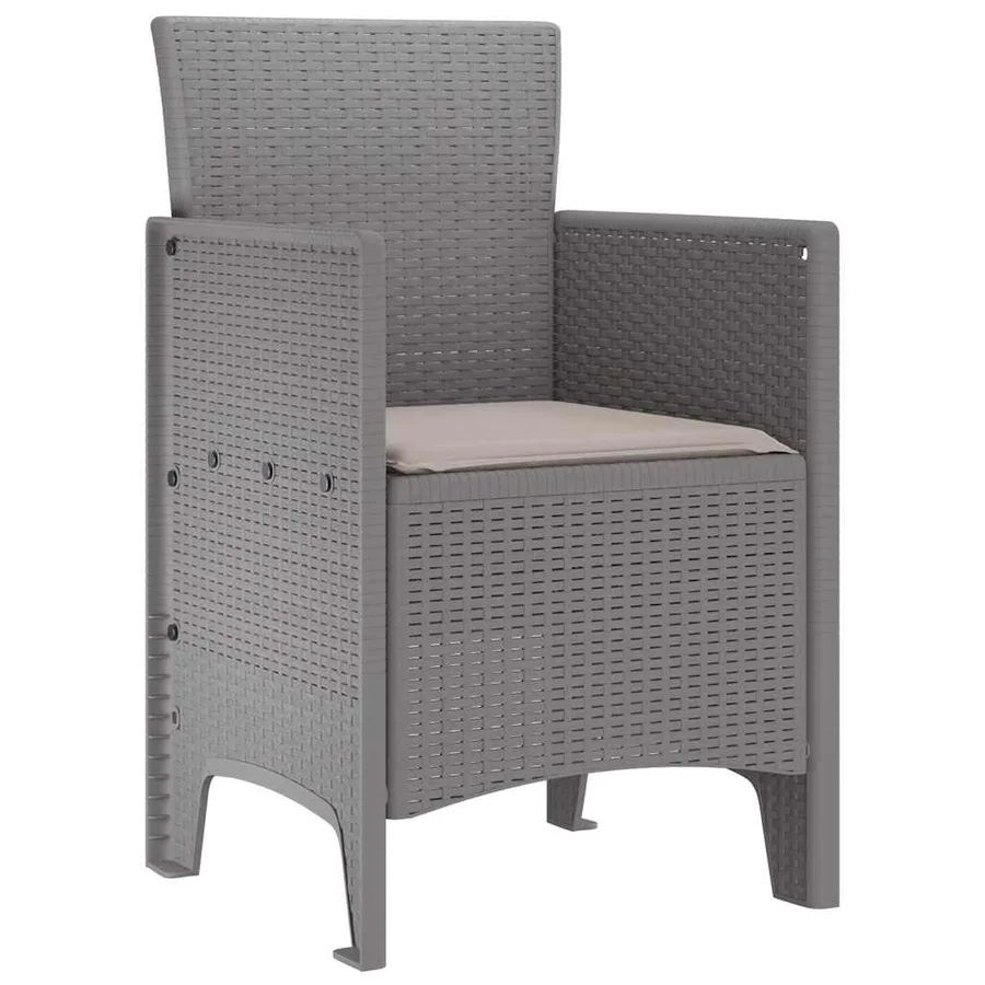 Chaise de jardin 2 pcs Gris clair 53 x 49 x 85 cm Polypropylène - 4