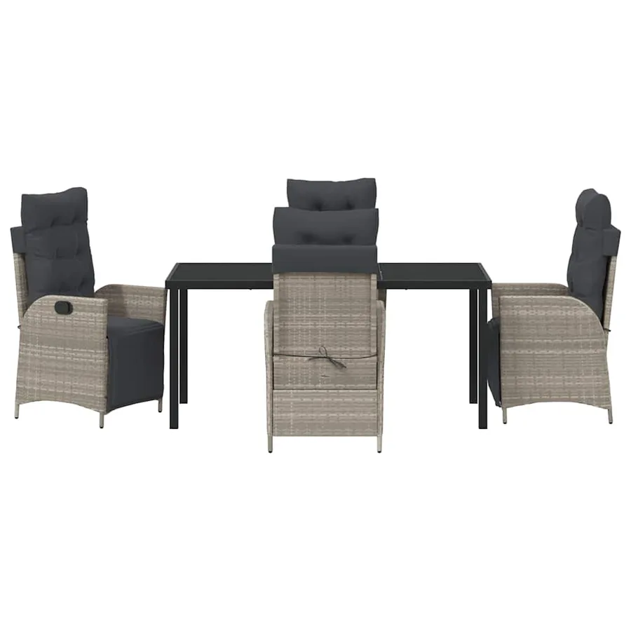 Ensemble de salle à manger pour jardin 5 pcs Gris clair - 7