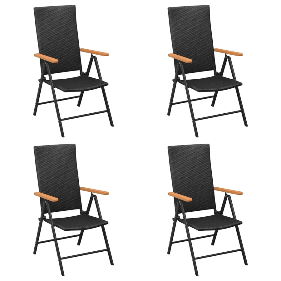 Ensemble à manger de jardin 5 pcs Noir et marron Résine tressée - 4