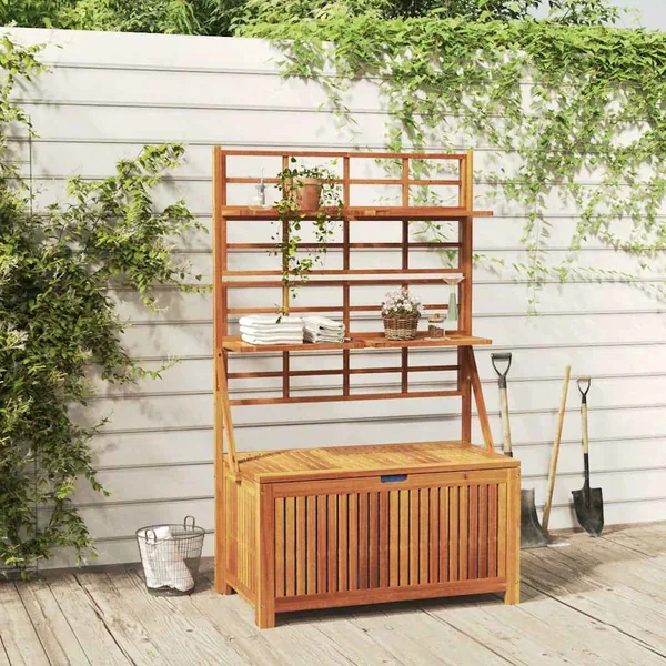 Storage box with trellis 99x50x160 cm Solid acacia