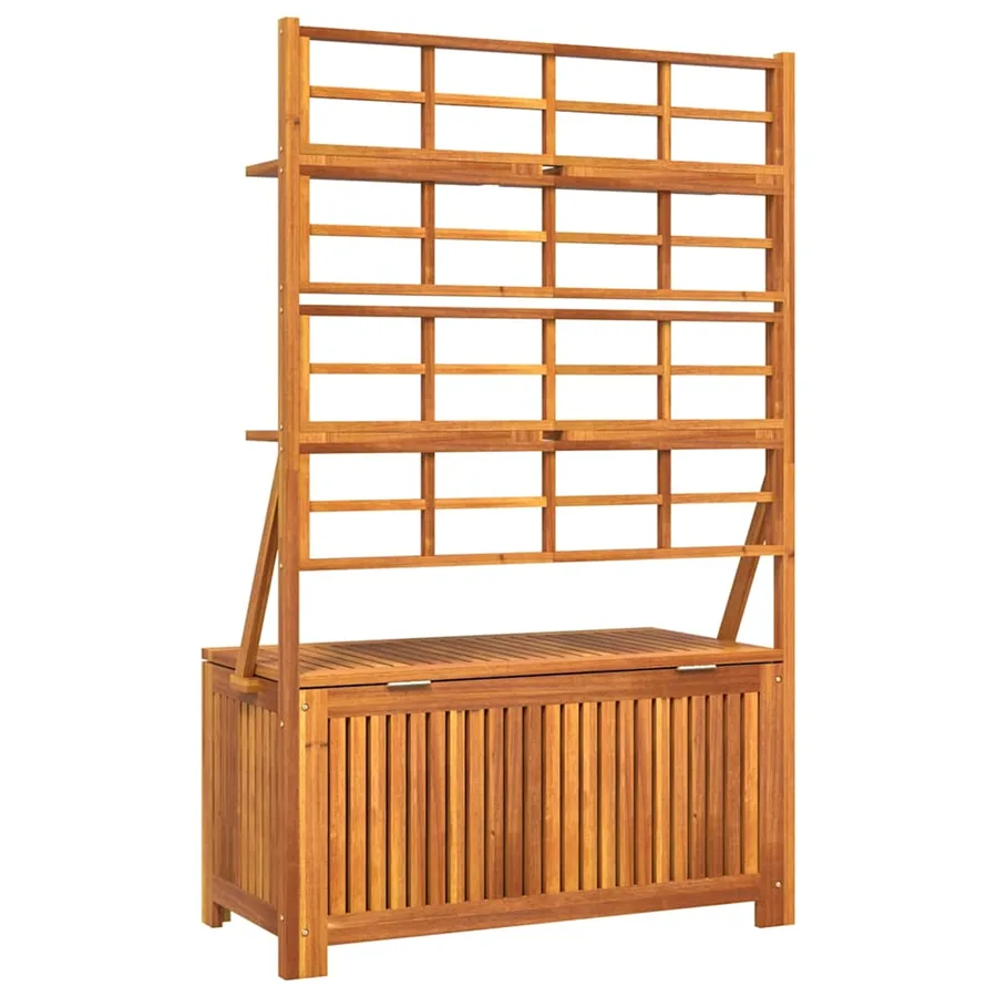 Boîte de rangement avec treillis 99x50x160 cm Acacia massif - 7