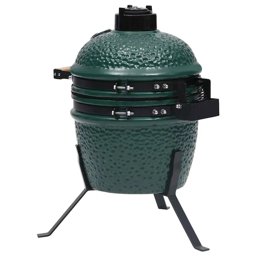 Barbecue à fumoir Kamado 2-en-1 Céramique 56 cm Vert - 6