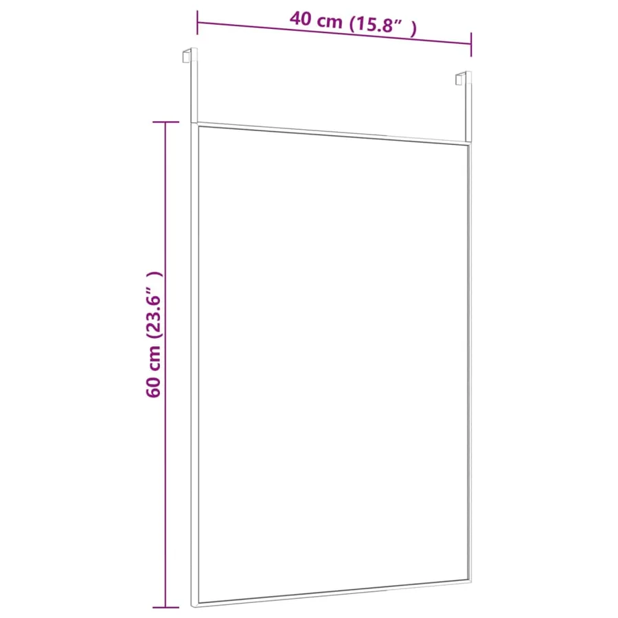 Miroir de porte Noir 40x60 cm Verre et aluminium - 4