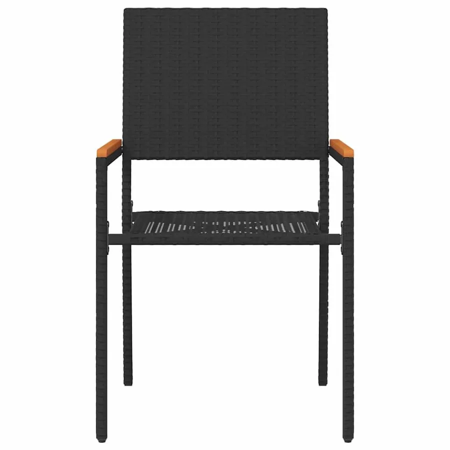 Chaises empilables de jardin 2 pcs Noir et Marron - 5