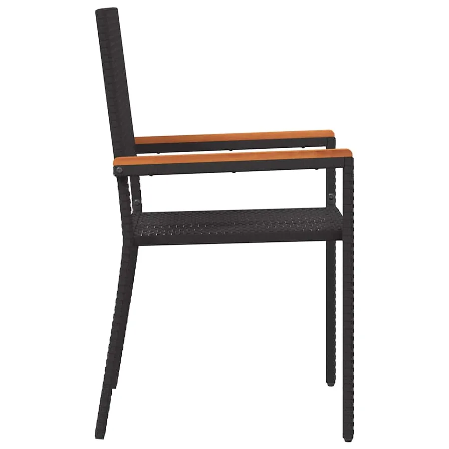 Chaises empilables de jardin 2 pcs Noir et Marron - 6