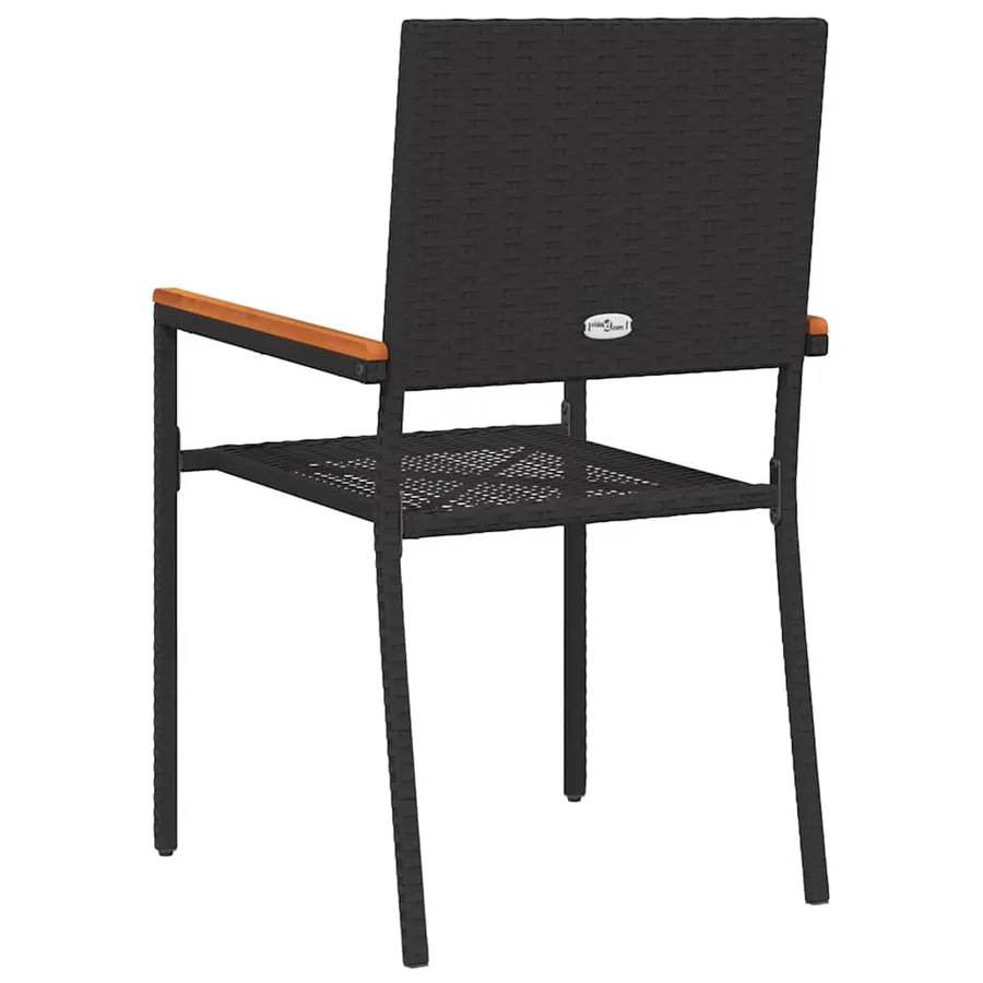 Chaises empilables de jardin 2 pcs Noir et Marron - 7