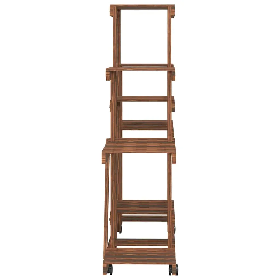 Support à fleurs avec roues 110x25x101 cm bois massif de sapin - 6