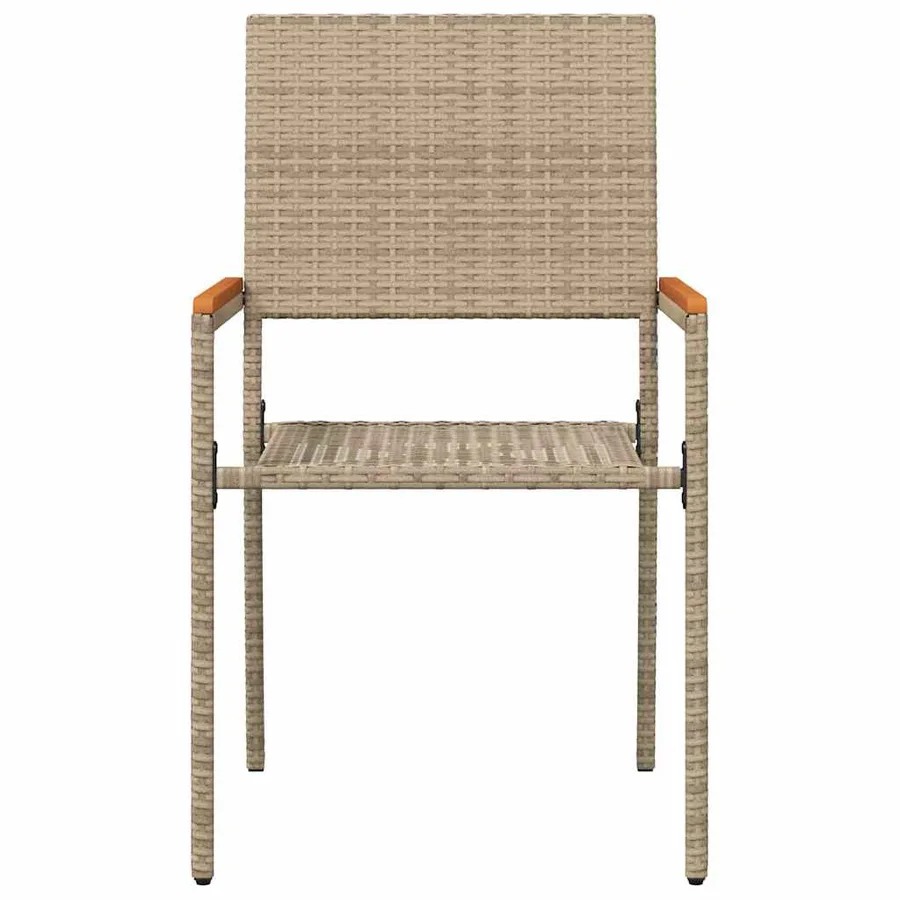 Chaises empilables de jardin 2 pcs Crème et marron - 5