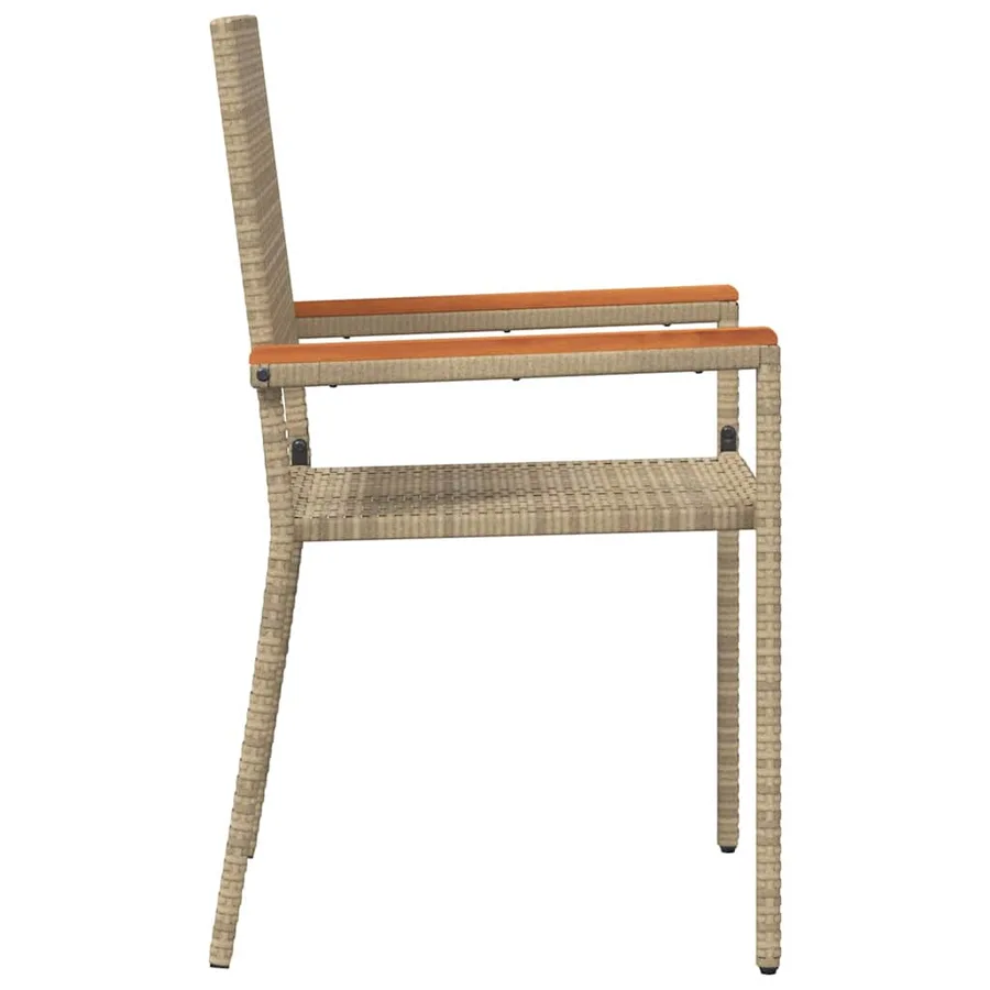Chaises empilables de jardin 2 pcs Crème et marron - 6