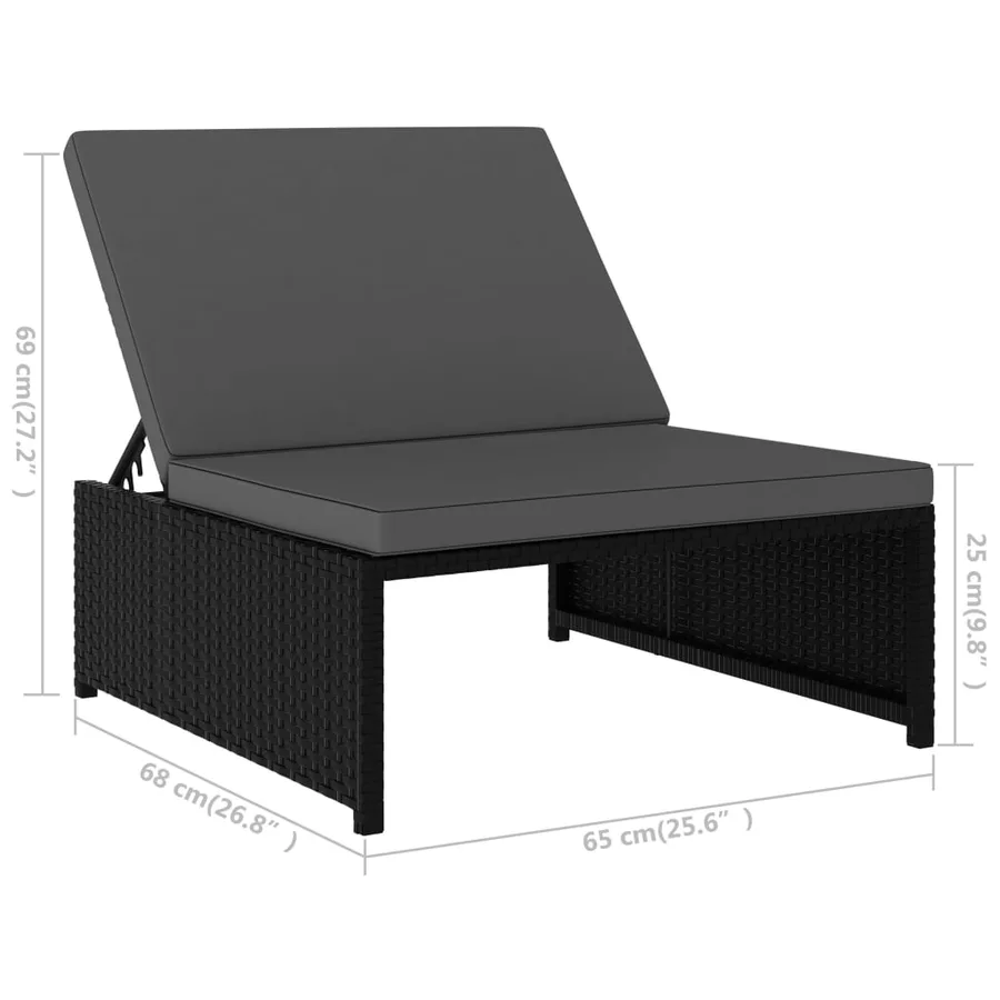 Chaises inclinables de jardin lot de 2 et table résine tressée - 12