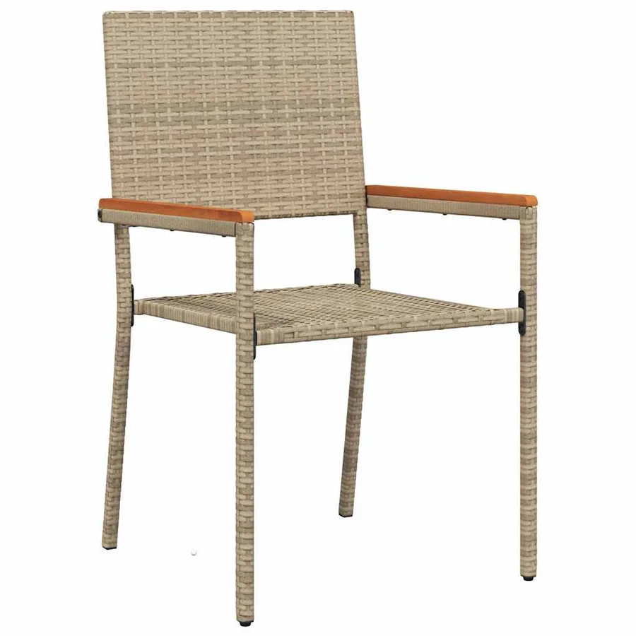Ensemble de salle à manger pour jardin 7 pcs Beige polyrotin - 6