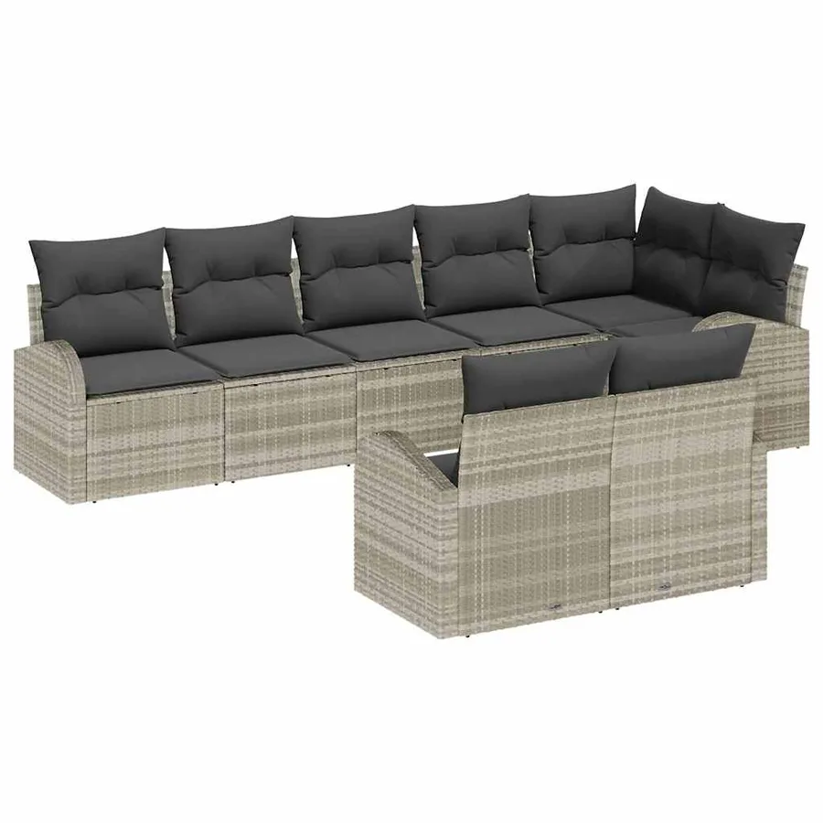 Ensemble de canapé de jardin Gris clair 55 x 55 x 37 cm - 2