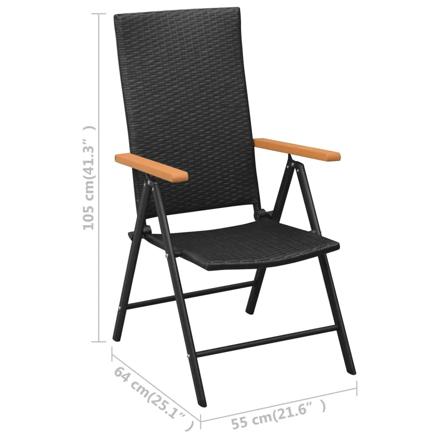 Ensemble à manger de jardin 9 pcs noir et marron - 11