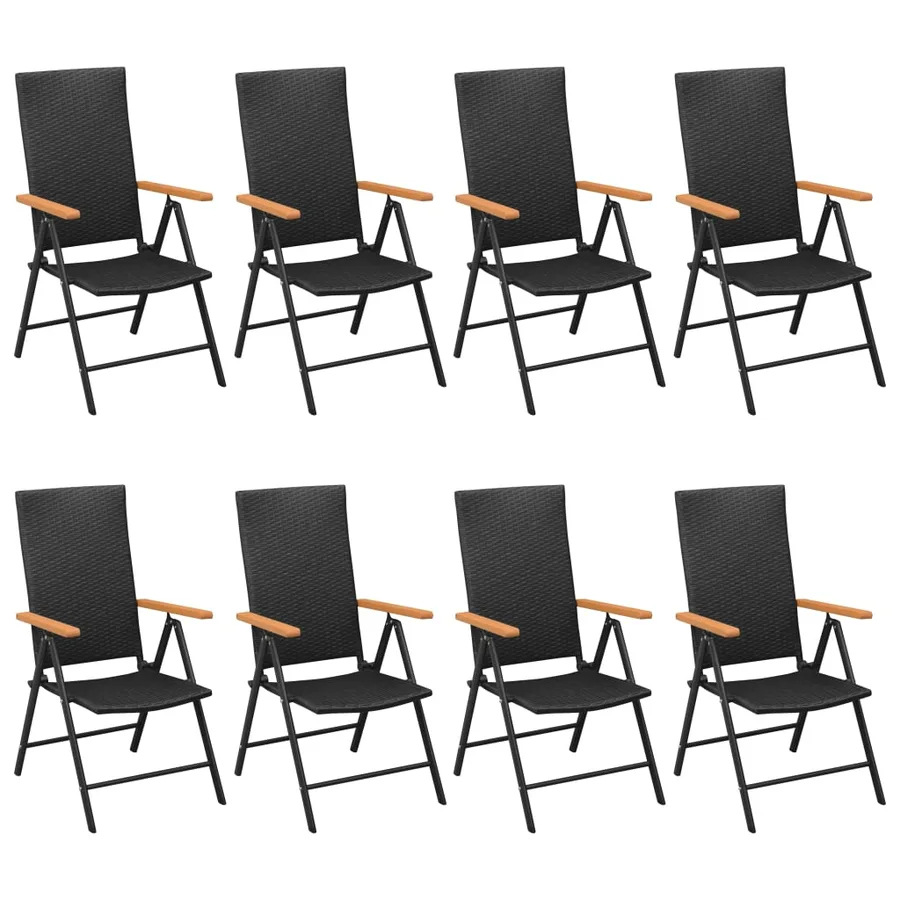 Ensemble à manger de jardin 9 pcs noir et marron - 3
