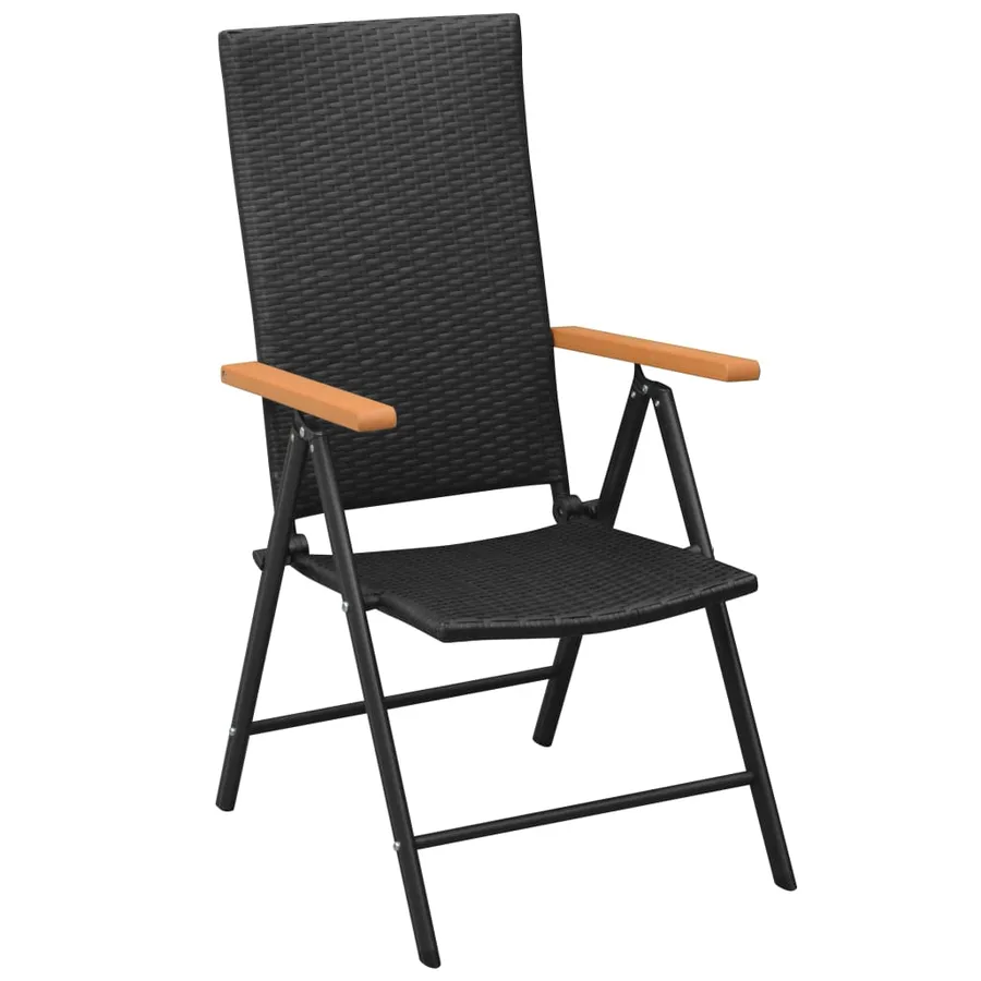 Ensemble à manger de jardin 9 pcs noir et marron - 4