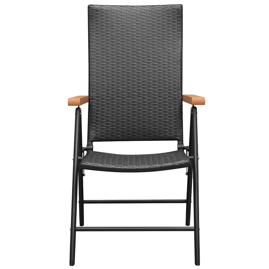 Ensemble à manger de jardin 9 pcs noir et marron - 5