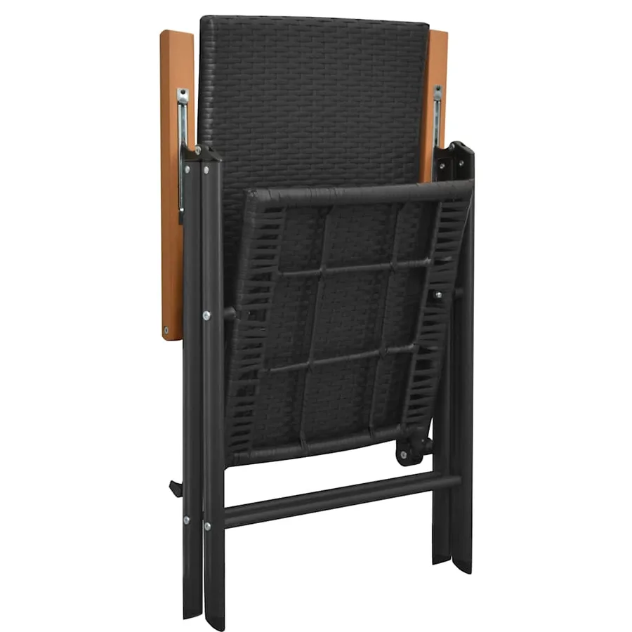 Ensemble à manger de jardin 9 pcs noir et marron - 7