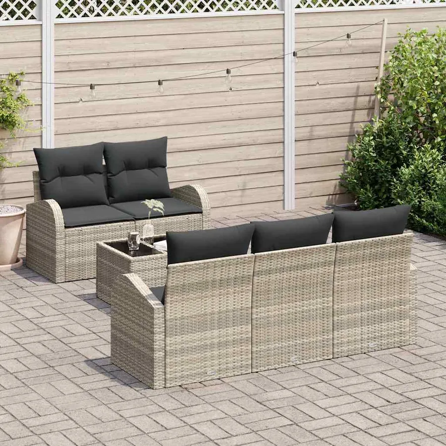 Ensemble de canapé de jardin Gris clair 55 x 55 x 37 cm - 3