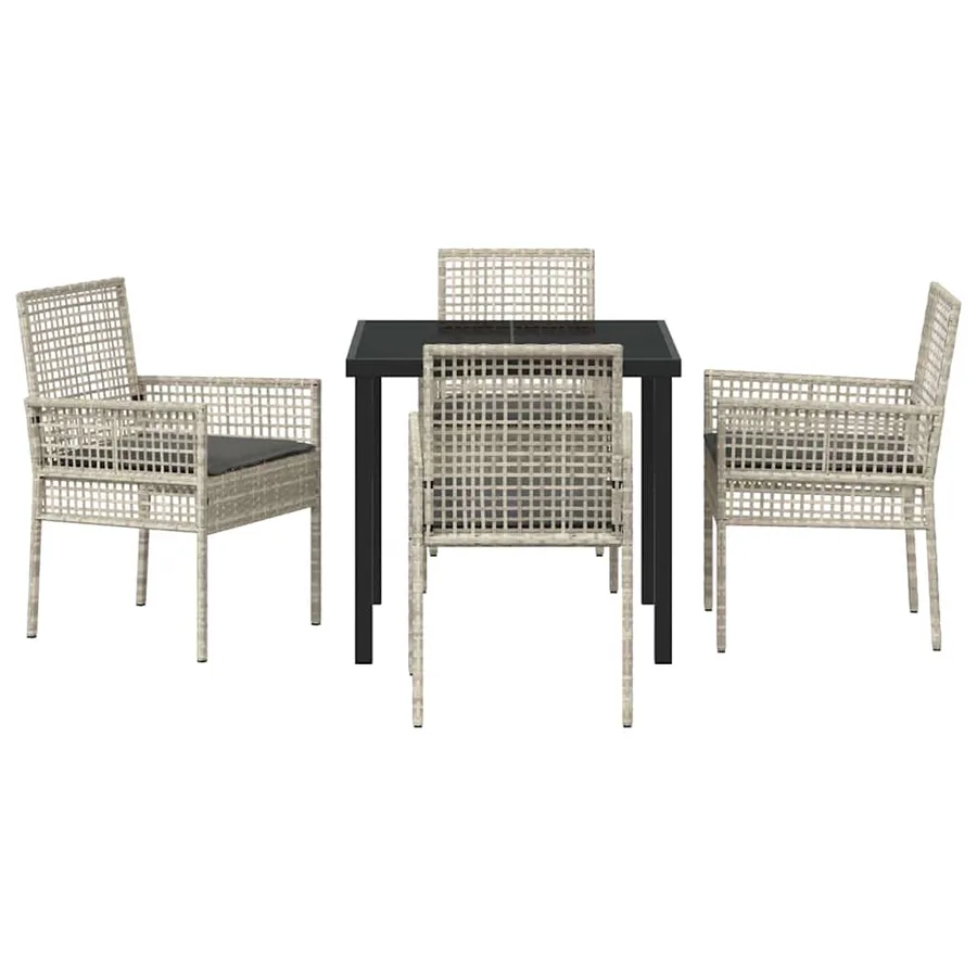 Ensemble de salle à manger pour jardin 5 pcs Gris clair - 7