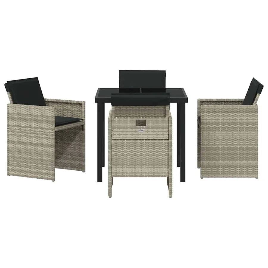 Ensemble de salle à manger pour jardin 5 pcs Gris clair - 7