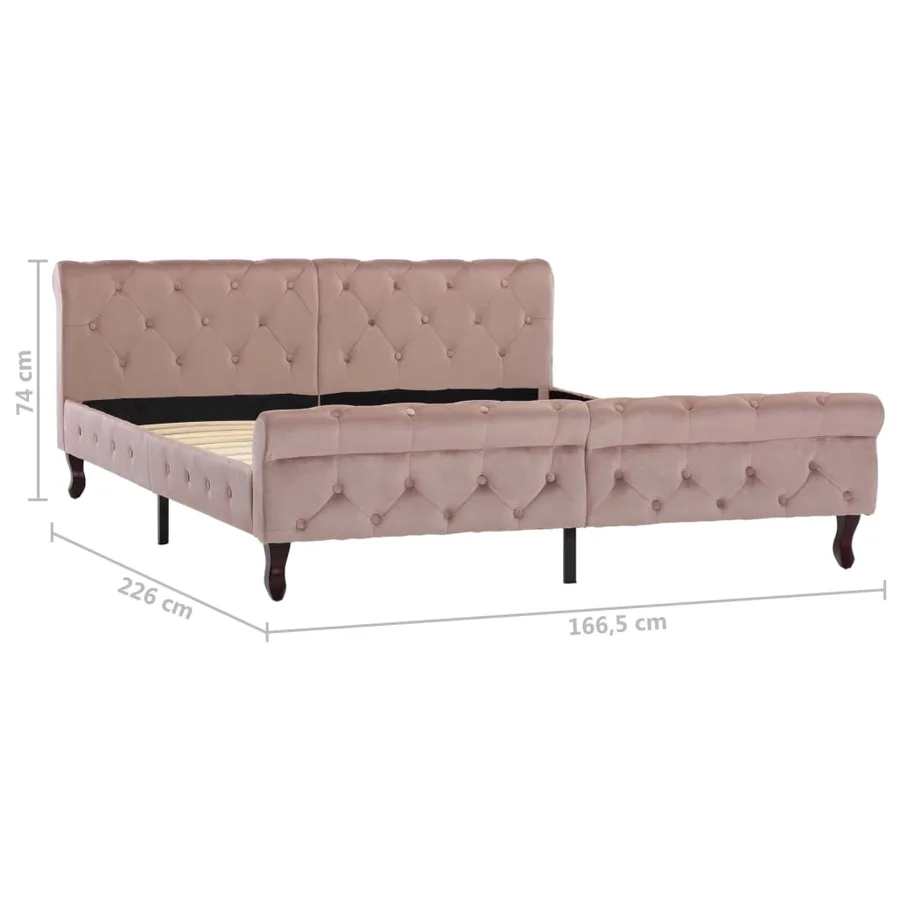 Cadre de lit sans matelas Rose Velours 160x200 cm - 7