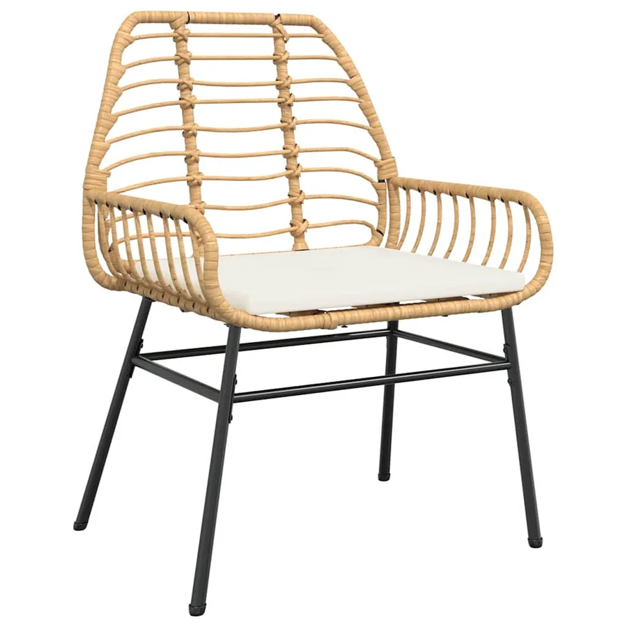 Ensemble de salle à manger pour jardin 3 pcs Marron polyrotin - 6