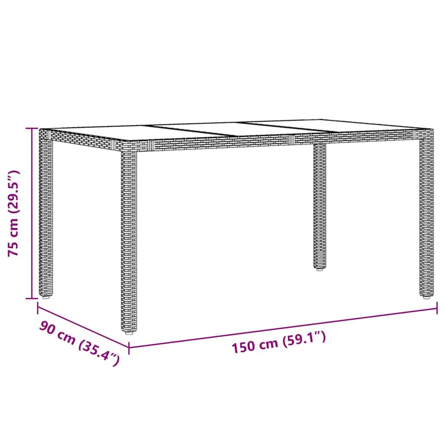 Ensemble de salle à manger pour jardin 7 pcs Gris polyrotin - 11