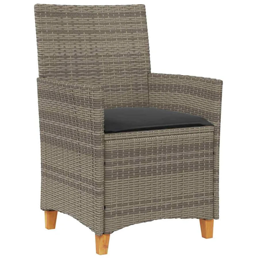Ensemble de salle à manger pour jardin 3 pcs Gris polyrotin - 6
