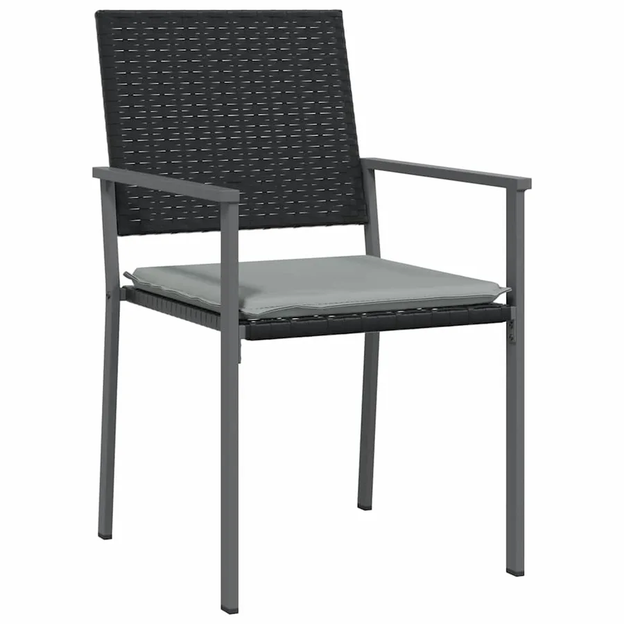 Ensemble de salle à manger pour jardin 5 pcs Noir et Gris Clair - 6