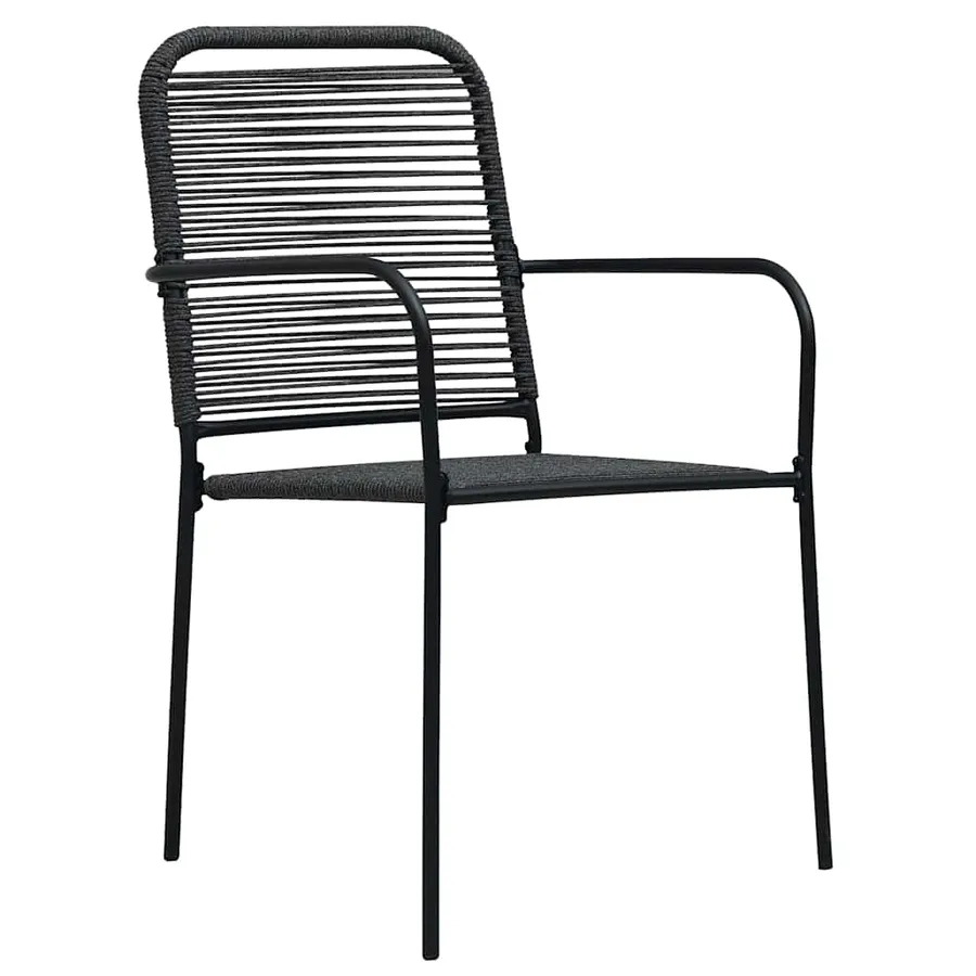 Ensemble de salle à manger pour jardin 5 pcs Noir - 6