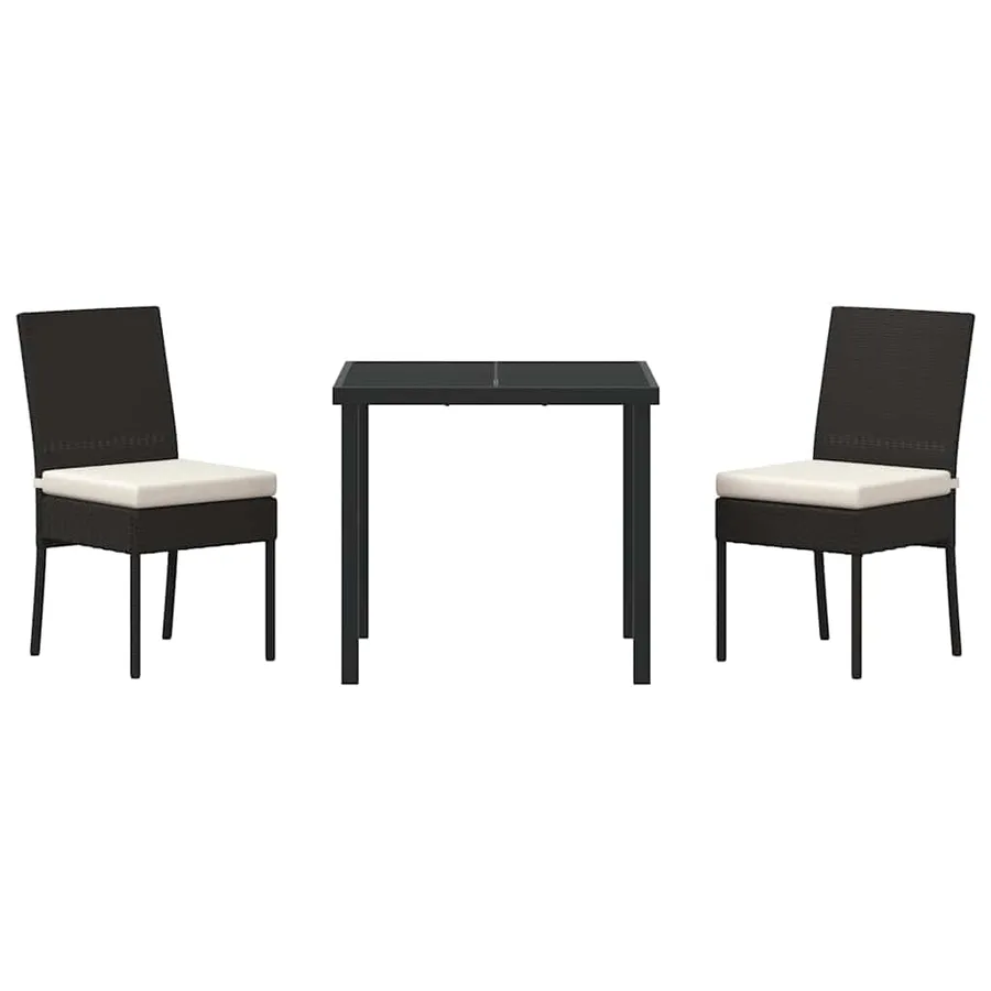 Ensemble de salle à manger pour jardin 3 pcs Noir - 7